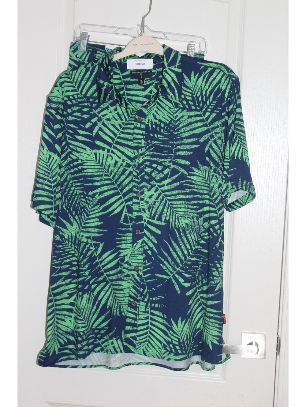 Margaritaville 2‑Piece Tropical Button‑Up Set with Swim Shorts 0150